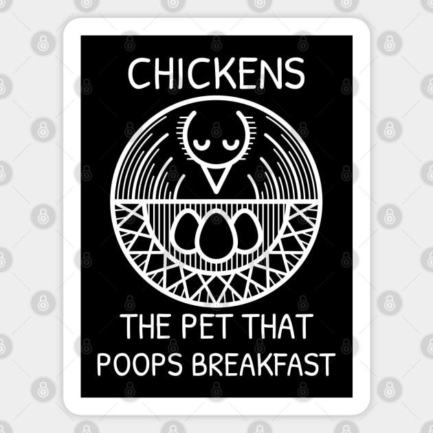 CHICKENS - THE PET THAT POOPS BREAKFAST Magnet by pixelatedidea